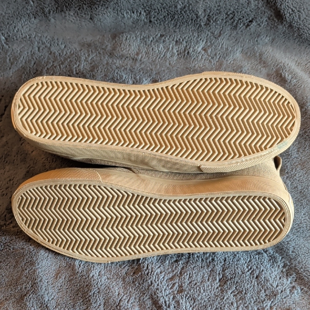 BANGS Embroidered High-Top Sneakers in Tan - Picture 5 of 8